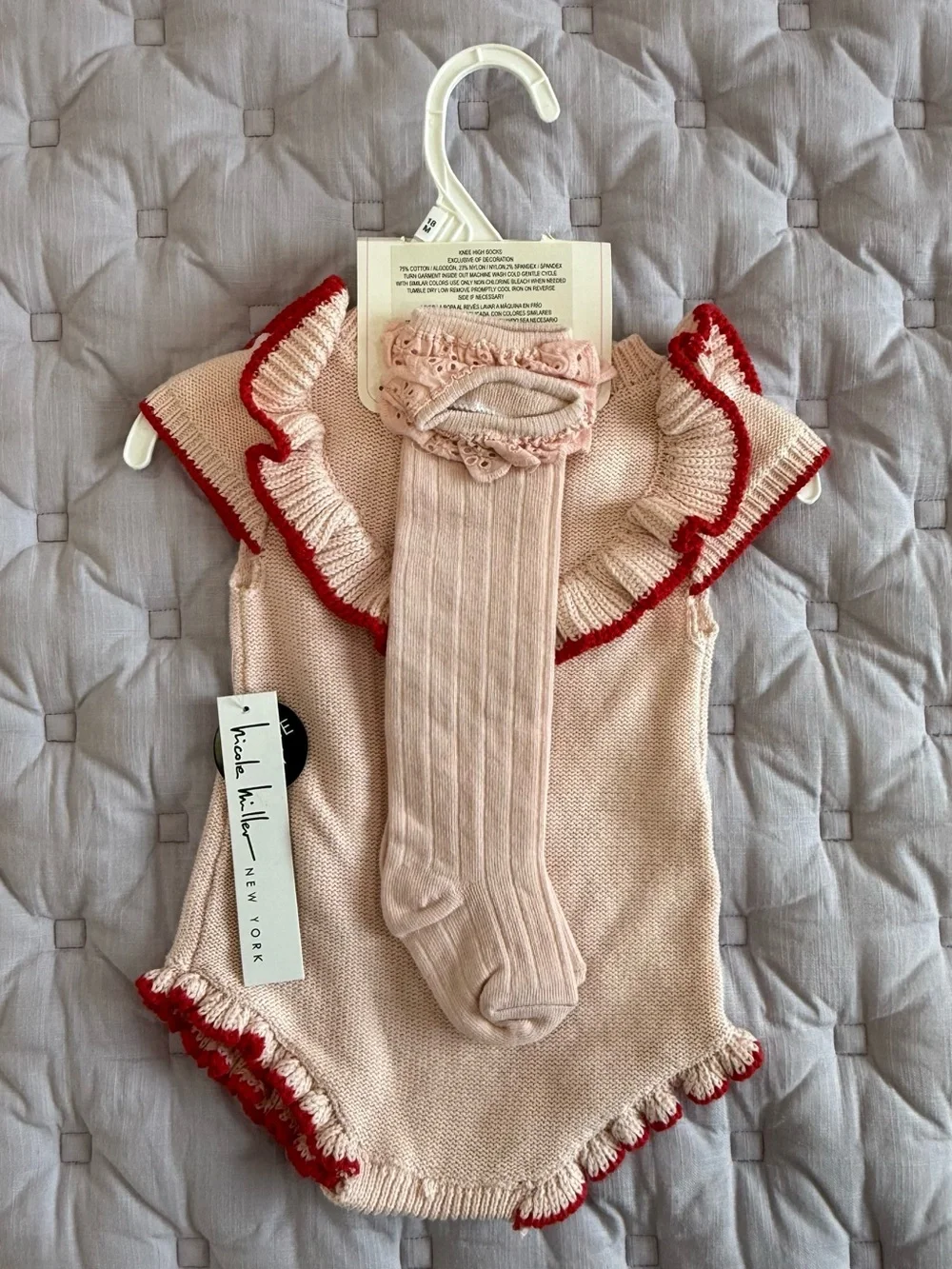 NWT Nicole Miller Knit Ruffle Baby 3pc Set - Size 18 months
